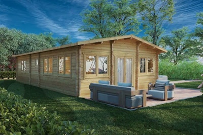 Large Wooden Lodge With Two Bedrooms Valencia 60m² / 70mm / 11 x 6 m