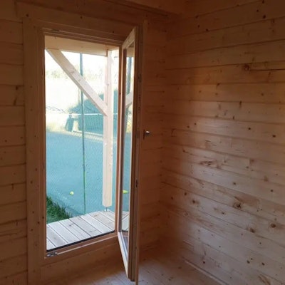 Wooden Lodge with Sleeping Loft Sweden D 30m2 / 6 x 4 m / 70mm