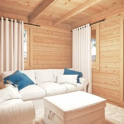 3-Room Log Cabin, Garden Guesthouse Oscar 21m2 / 70mm / 5 x 6 m