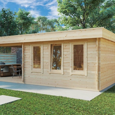 Contemporary Garden Summer House with Veranda Jacob E 12m² / 44mm / 7 x 3 m