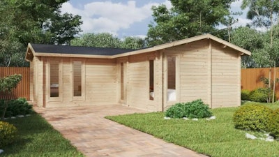 Corner Log Cabin with One Bedroom Devon-1 / 40m² / 70mm