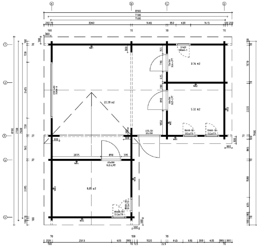 Corner Log Cabin with Two Bedrooms Devon-2 / 40m² / 70mm