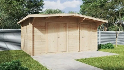 Double storage shed type A 15m2 / 44mm / 5 x 3 m
