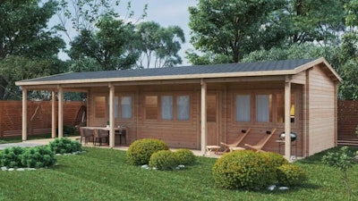 Two Bedroom Log Cabin with Large Veranda “Edward” 37m² / 6 x 13 m / 70mm