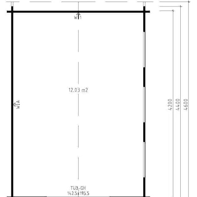 Garden Room Eva B 12m² / 44mm / 3.2 x 4.4 m