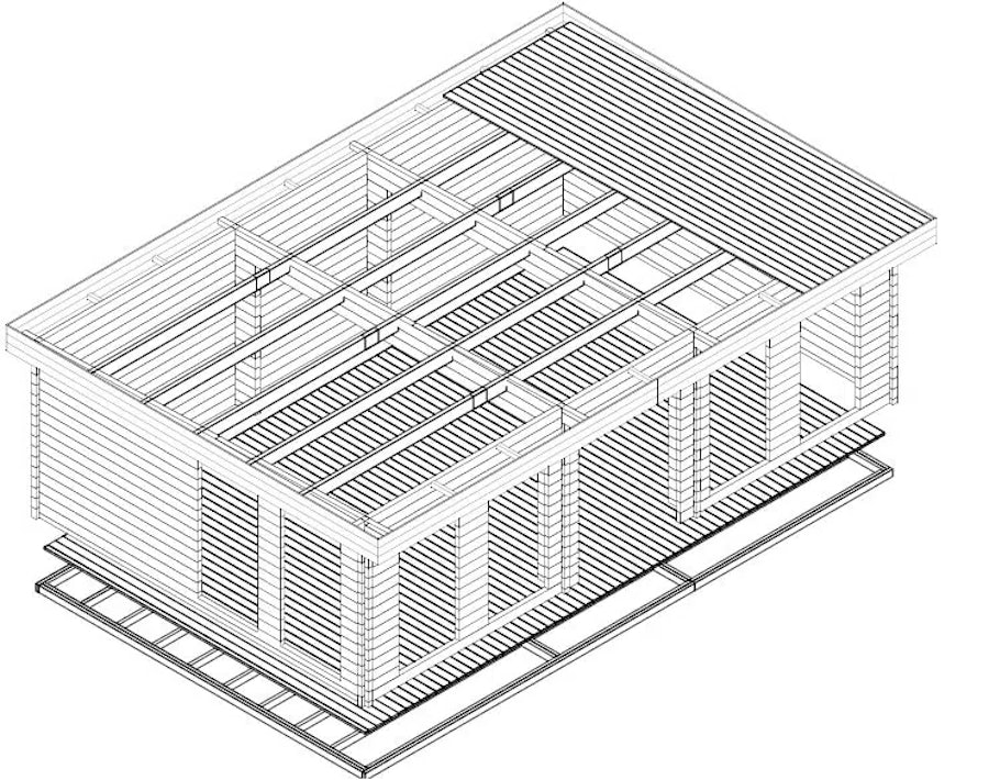 Garden Snooker Room B 38m² / 70mm / 8 x 5 m