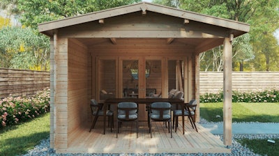 Garden Summer House with Veranda Eva E 12m² / 44mm / 3 x 7 m
