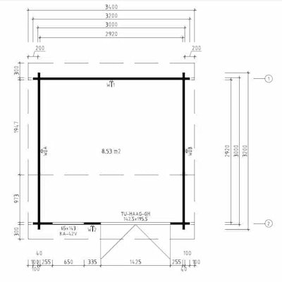 Modern Summer House Lucas D 8.5m² / 44mm / 3.2 x 3.2 m