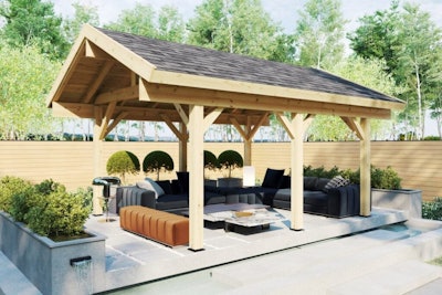 Large Wooden Garden Gazebo Henley 3.7 x 5 m