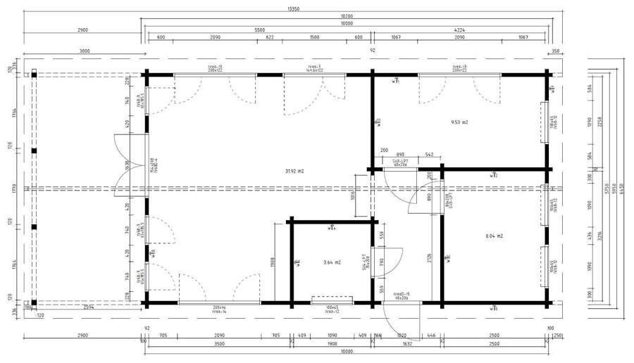 Large Log Cabin Holiday A “The Lake House” 58m² / 92mm / 13 x 6 m