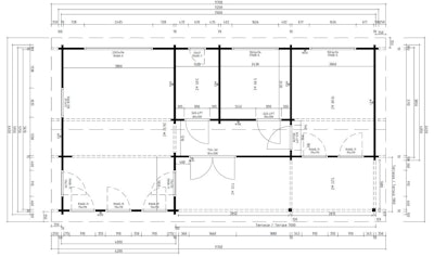 Large Log Cabin “Hansa Holiday C” 50m² / 6 x 11 m / 70mm