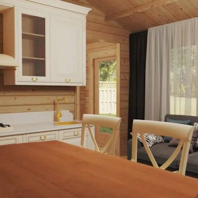 One Bedroom Timber Lodge Holiday M / 8 x 4 m / 30 m2 / 70mm