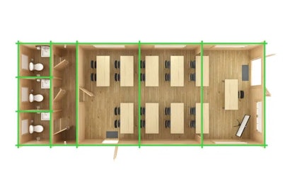 Log Cabin Classroom 60m² / 70mm / 5 x 12 m