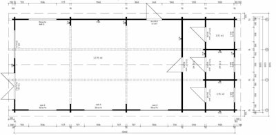 Log Cabin Classroom 60m² / 70mm / 5 x 12 m