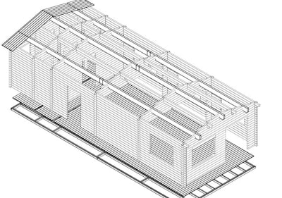 Log Cabin Classroom 60m² / 70mm / 5 x 12 m