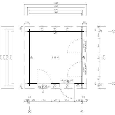 Contemporary Garden Room Lucas C 8.5m² / 44mm / 3.2 x 3.2 m