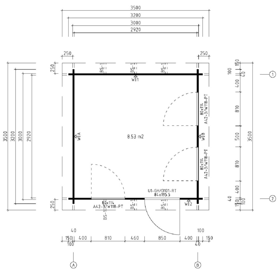 Contemporary Garden Room Lucas C 8.5m² / 44mm / 3.2 x 3.2 m