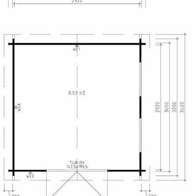 Garden Log Cabin Nora B 8.5m² / 44mm / 3.2 x 3.2 m