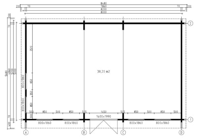 Garden Snooker Room B 38m² / 70mm / 8 x 5 m