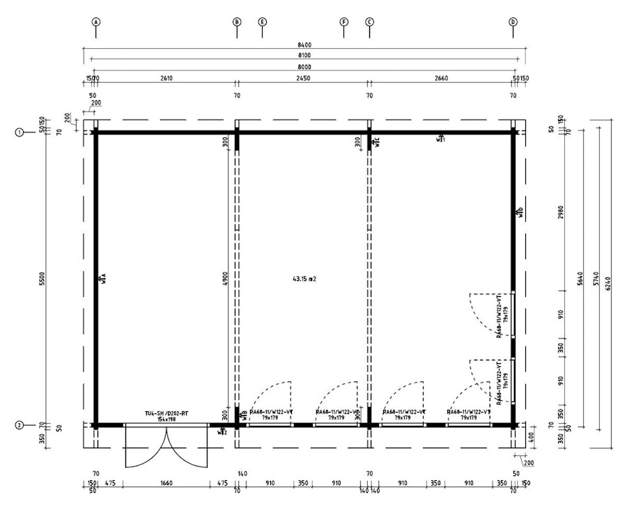 Large Garden Snooker Room XL I / 8 x 5.5 m / 43 m² / 70 mm