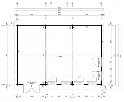 Large Garden Snooker Room XL II / 8 x 5.5 m / 43 m² / 70 mm