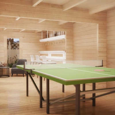 The Garden Table Tennis Room 30m2 / 70mm / 8 x 4 m