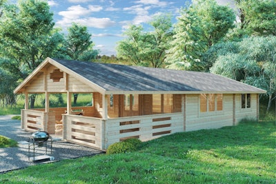 Two Bedroom Log Cabin “Holiday F” 50m² / 7 x 12 m / 70mm