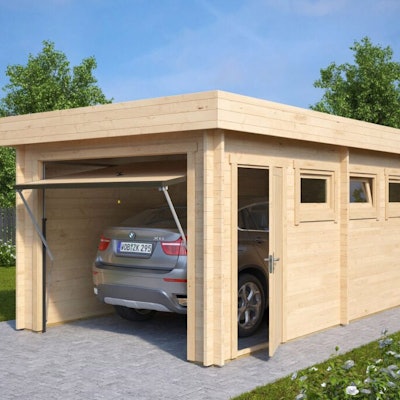 Wooden Garage C with Up and Over Door / 70mm / 4 x 5.5m