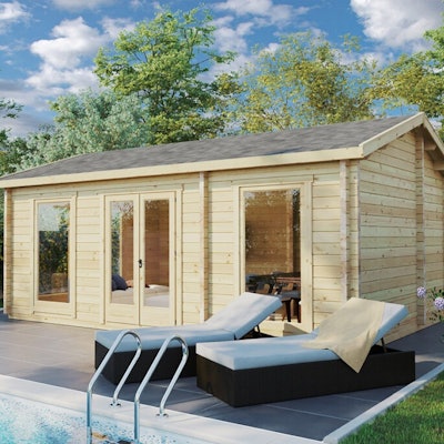 Wooden Lodge with Bathroom Sweden A 23m2 / 6 x 4 m / 70mm
