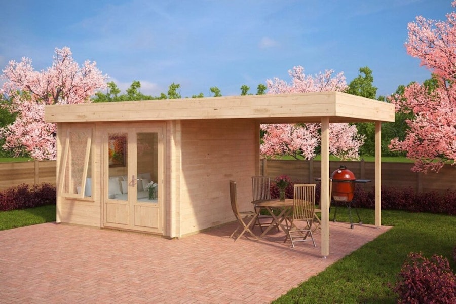 Contemporary Garden Room with Canopy Lucas D 9m² / 44mm / 3 x 3 m