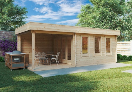 Contemporary Garden Room with Canopy Lucas D 9m² / 44mm / 3 x 3 m