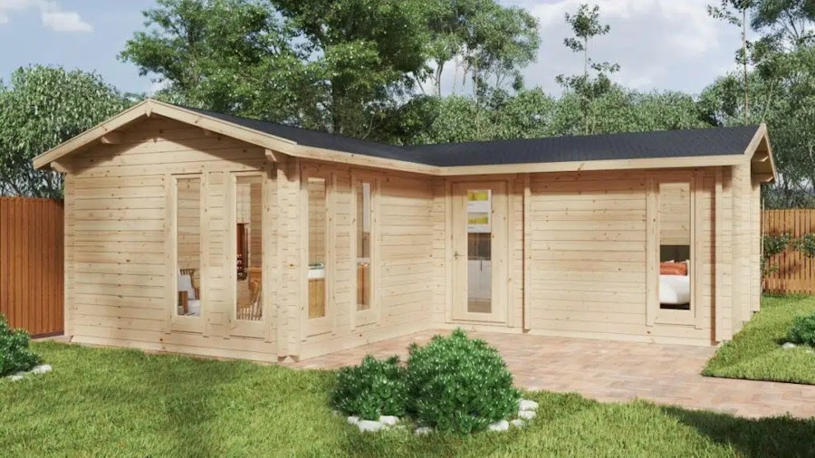 Corner Log Cabin with One Bedroom Devon-1 / 40m² / 70mm