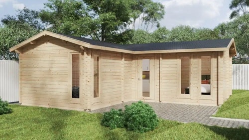 Corner Log Cabin with Two Bedrooms Devon-2 / 40m² / 70mm