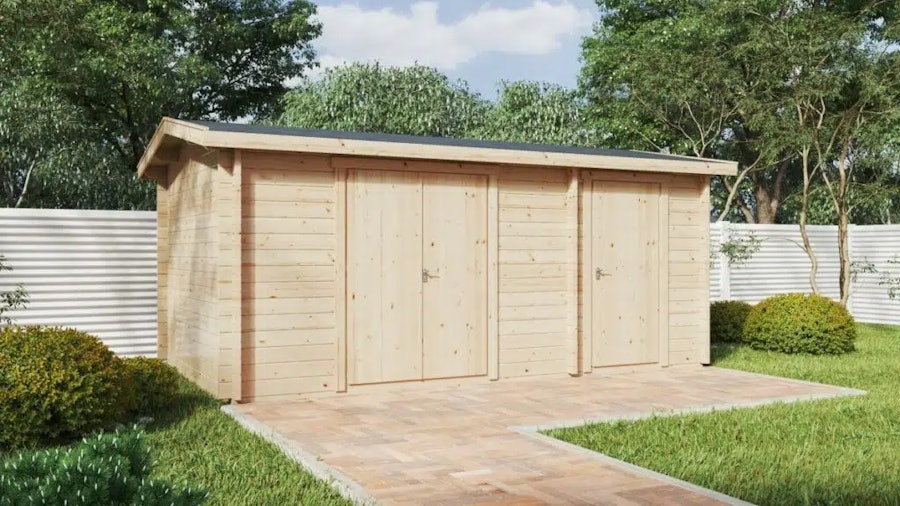 Double garden storage shed type B 15m2 / 44mm / 5 x 3 m