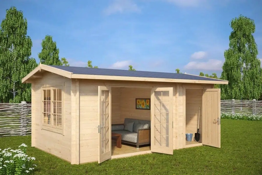 Garden Room and Shed Combined Super Fred 15m2 / 44mm / 5 x 3 m