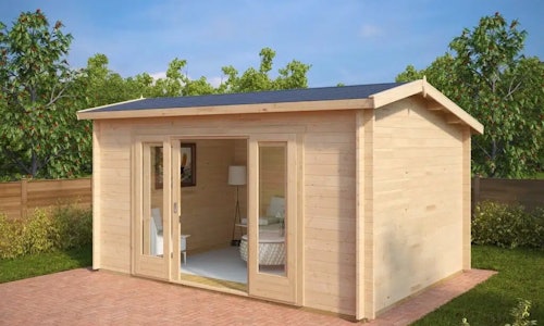 Modern Log Cabin Eva E 12m² / 44mm / 3.2 x 4.4 m