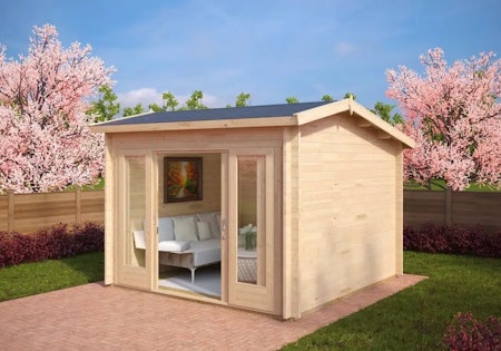 Modern Log Cabin Eva E 12m² / 44mm / 3.2 x 4.4 m