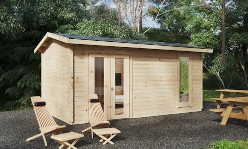 Wooden Lodge Mia 1 with internal shower room WC / 5 x 3 m / 15m2 / 44mm