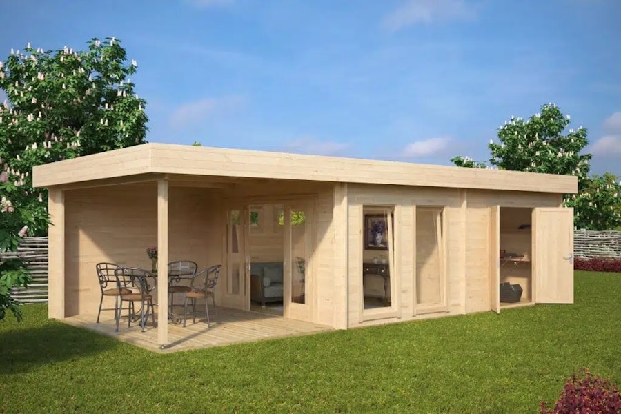Large Garden Room with Storage Room Rio 22m² / 58mm / 9 x 4 m