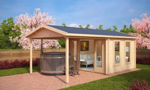 Summer House with Canopy Nora E 9m² / 44mm / 3 x 3 m