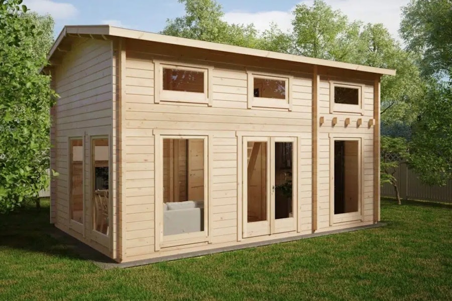 Wooden Garage A with Up and Over Door, 70mm