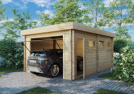 Wooden Garage A with Up and Over Door / 70mm / 4 x 5.5m